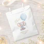 Jongen Blue Balloon Elephant Baby shower Dank je w Bedankzakje (Geknipt)