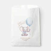 Jongen Blue Balloon Elephant Baby shower Dank je w Bedankzakje (Voorkant)