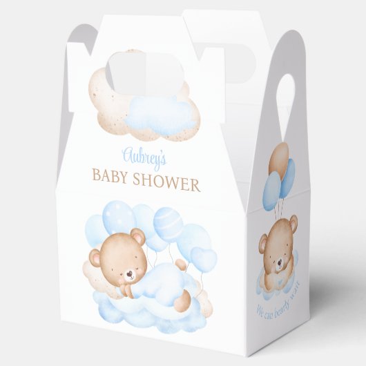 Jongen Blue Beer Baby shower Favor Box Bedankdoosjes