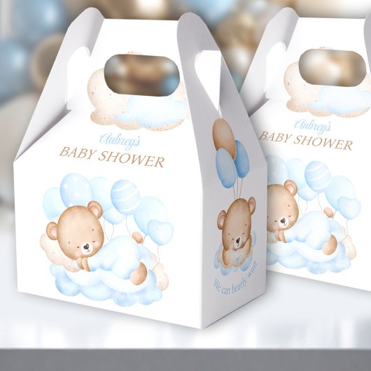 Jongen Blue Beer Baby shower Favor Box Bedankdoosjes