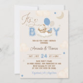 Jongen Blue Beer Baby shower Kaart (Voorkant)