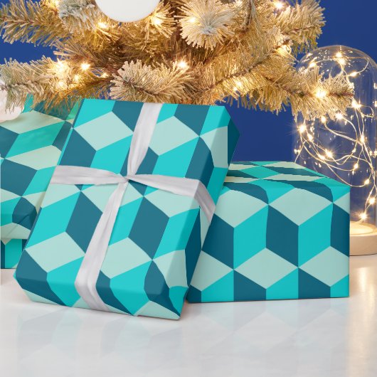Jongen Blue Building Blocks naadloos patroon Cadeaupapier (Feestdagen)