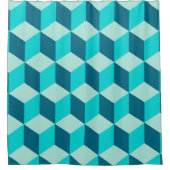 Jongen Blue Building Blocks naadloos patroon Douchegordijn (Voorkant)