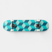 Jongen Blue Building Blocks naadloos patroon Persoonlijk Skateboard (Horizontaal)