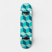 Jongen Blue Building Blocks naadloos patroon Persoonlijk Skateboard (Voorkant)