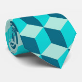 Jongen Blue Building Blocks naadloos patroon Stropdas (Opgerold)
