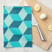 Jongen Blue Building Blocks naadloos patroon Theedoek (Quarter Fold)