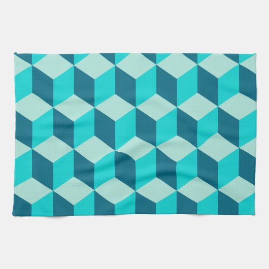 Jongen Blue Building Blocks naadloos patroon Theedoek (Horizontaal)