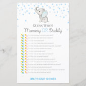 Jongen Blue Elephant Baby shower Game PRINED (Voorkant)