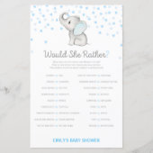 Jongen Blue Elephant Baby shower Game PRINED (Voorkant)