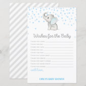 Jongen Blue Elephant Baby shower Game PRINED (Voorkant / Achterkant)