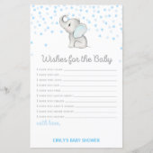 Jongen Blue Elephant Baby shower Game PRINED (Voorkant)