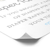 Jongen Blue Elephant Baby shower Sign. Poster (Hoek)