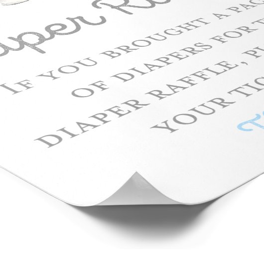 Jongen Blue Elephant Baby shower Sign. Poster (Hoek)