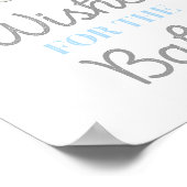 Jongen Blue Elephant Baby shower Sign. Poster (Hoek)