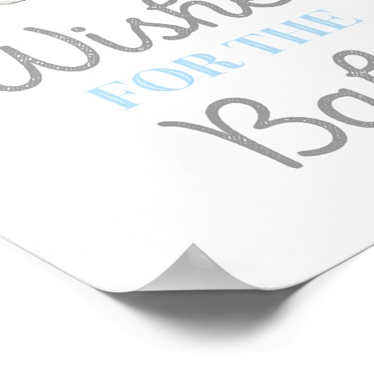 Jongen Blue Elephant Baby shower Sign. Poster (Hoek)