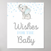 Jongen Blue Elephant Baby shower Sign. Poster (Voorkant)