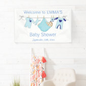 Jongen Blue-illustratie Baby shower banner (Insitu)