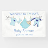 Jongen Blue-illustratie Baby shower banner (Horizontaal)