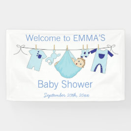 Jongen Blue-illustratie Baby shower banner