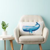 Jongen Blue Ocean Waterverf Whale Beach Name Nurse Kussen (Stoel)