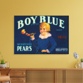 Jongen Blue Pear-etiket Canvas Afdruk (Insitu (Woonkamer))