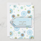 Jongen Blue Polka Dot & Stripes Baby Aankondiging (Achterkant)