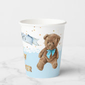 Jongen Blue Teddy Bear Baby shower Cups Papieren Bekers (Achterkant)