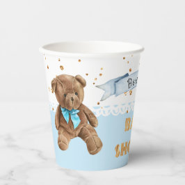 Jongen Blue Teddy Bear Baby shower Cups Papieren Bekers