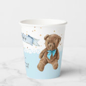 Jongen Blue Teddy Bear Birthday Party Paper Cups Papieren Bekers (Achterkant)