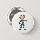 Jongen Blue Uniform Soccer Ronde Button 5,7 Cm (Voorkant /achterkant)