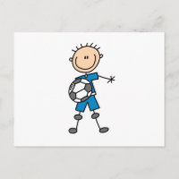 Jongen Blue Uniform Stick Figuur Soccer Player Gif