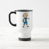 Jongen Blue Uniform Stick Figuur Soccer Player Gif Reisbeker (Links)