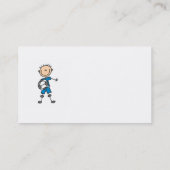 Jongen Blue Uniform Stick Figuur Soccer Player Gif Visitekaartje (Achterkant)