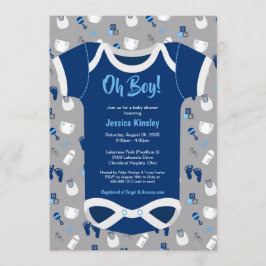 Jongen! Bodysuit babykleding uitnodiging tot douch