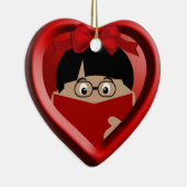Jongen Boek Lover Kinder Heart Ornament 1 (Rechts)