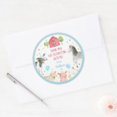Jongen Boerderij Animal Barnyard Birthday Ronde Sticker (Envelop)