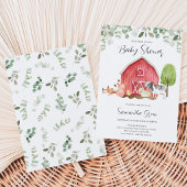 Jongen Boerderij Baby Shower Kaart
