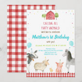 Jongen Boerderij Dierendag Kaart (Voorkant / Achterkant)