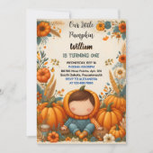 Jongen Boerderij Kind Onze kleine pompoen draait e Kaart (Voorkant)