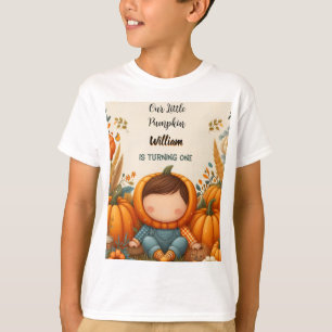 Jongen Boerderij Kind Onze kleine pompoen draait e T-shirt