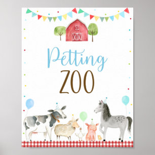 Jongen Boerderij Petting Zoo Birthday Sign Poster