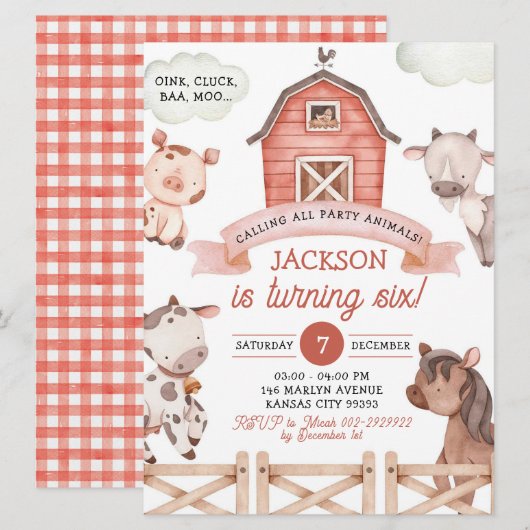 Jongen Boerderijen Kaart (Voorkant / Achterkant)