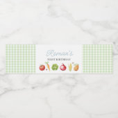 Jongen Boeren Markt Groente Stand Verjaardag Waterfles Etiket (Enkel label)