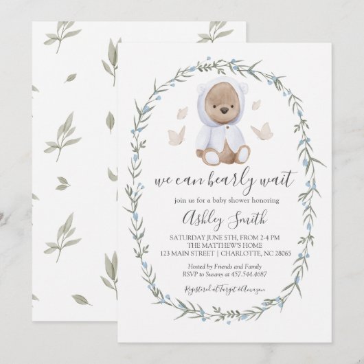 Jongen Bohemian Beer Baby shower Kaart (Voorkant / Achterkant)