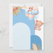 Jongen Boho Arch Teddy Bear Barly Wacht Baby showe Kaart (Achterkant)