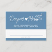 Jongen Boho Blue Diaper Raffle Enclosure Card Informatiekaartje (Voorkant)
