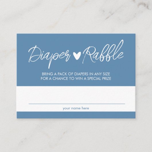 Jongen Boho Blue Diaper Raffle Enclosure Card Informatiekaartje (Voorkant)
