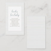 Jongen Boho Blue en beige minimalistische boeken v Informatiekaartje (Voorkant / Achterkant)