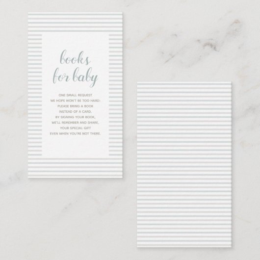 Jongen Boho Blue en beige minimalistische boeken v Informatiekaartje (Voorkant / Achterkant)